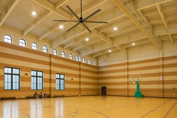 hvls fan Settings in the sports center