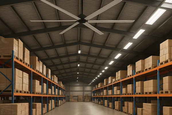 hvls fan Settings in the warehouse