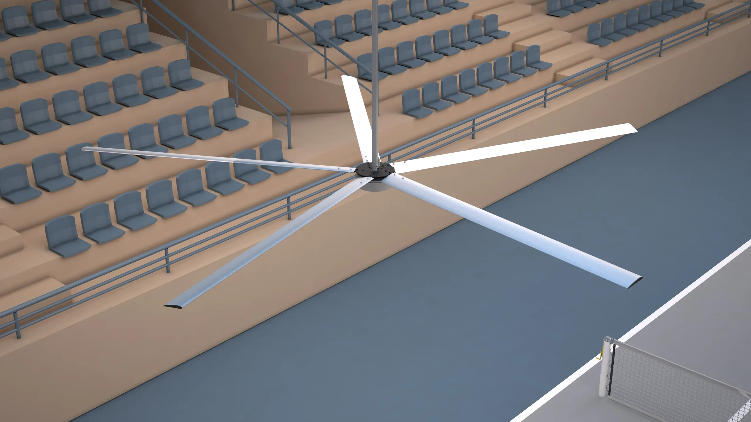 Fãs do HVLS na distância do centro esportivo