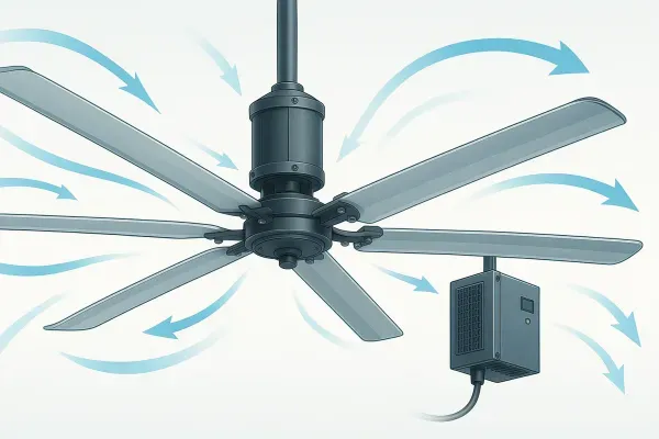 What fan features reduce noise most effectively